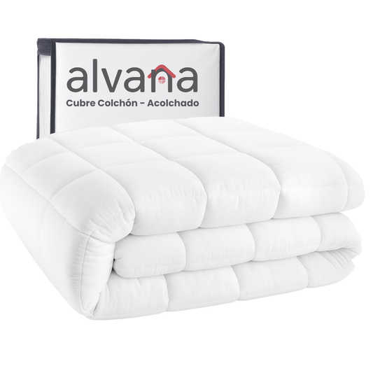 Cubre Colchón Acolchado Premium Extra Suave Termorregulable y Hipoalergénico Protector de Colchón con Relleno de Microfibras de Gel