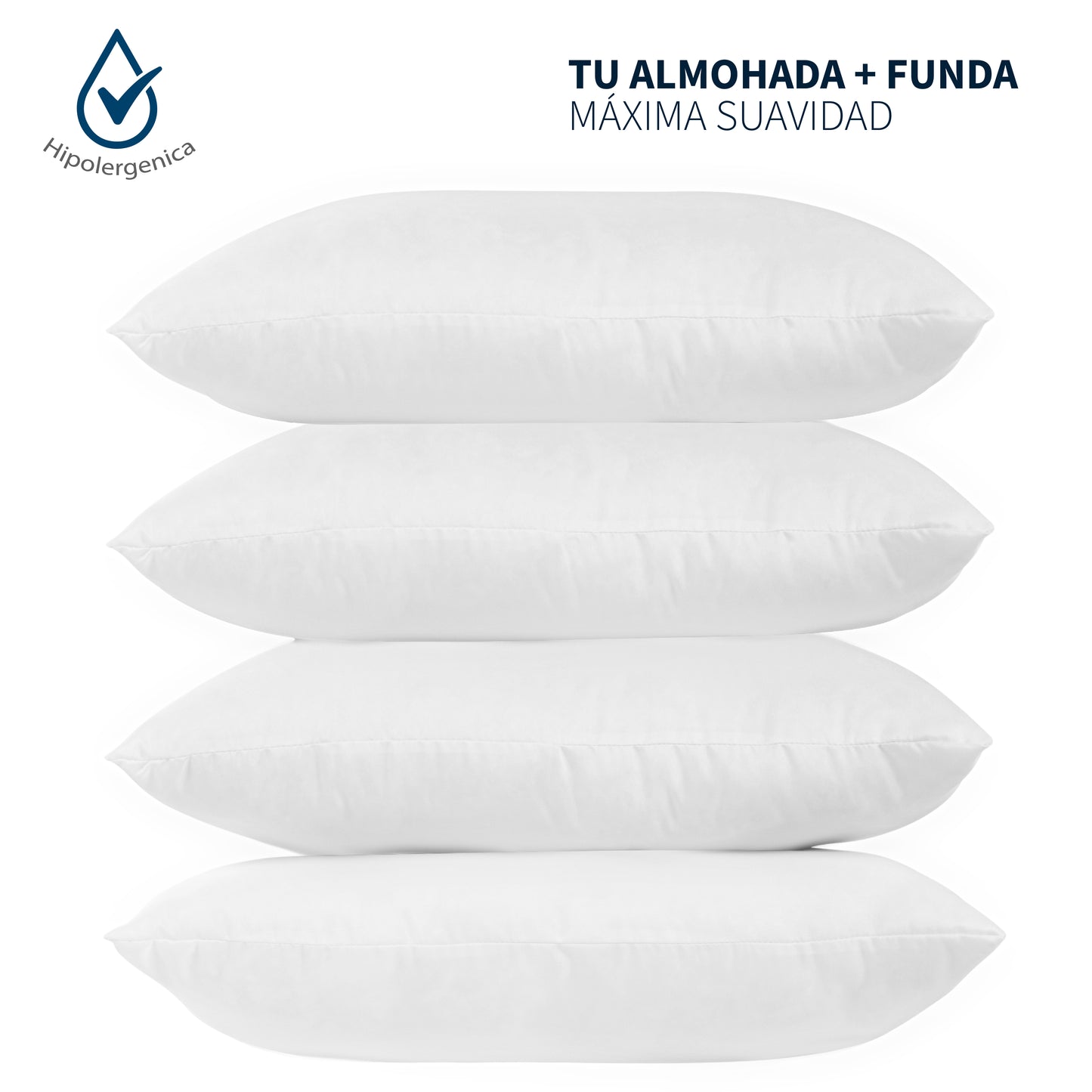 Almohadas Incluyen Fundas con Cierre Firmeza Media Lavables en Casa Suaves Microfibra Down Alternative Bed Pillow