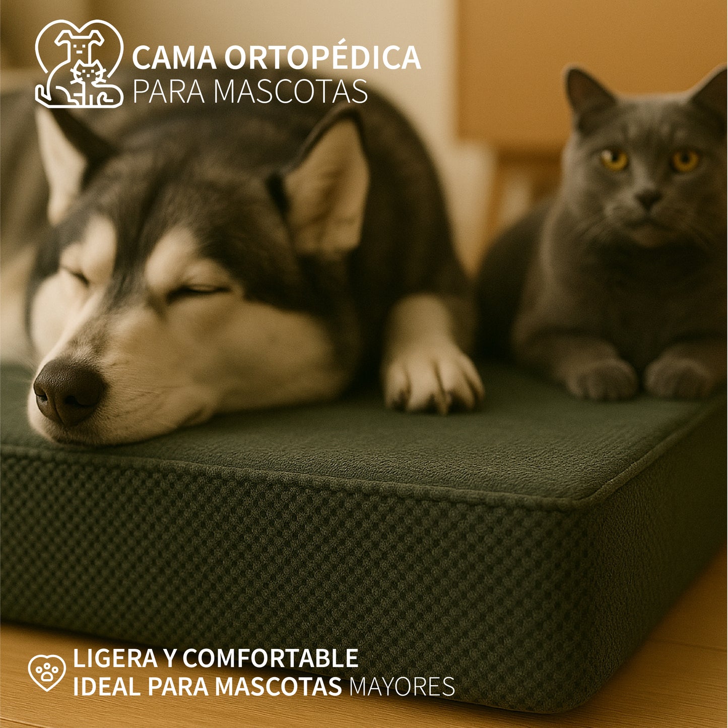 Cama Ortopédica para Perros con Funda Extraíble Espuma Ideal para Interiores o Exteriores