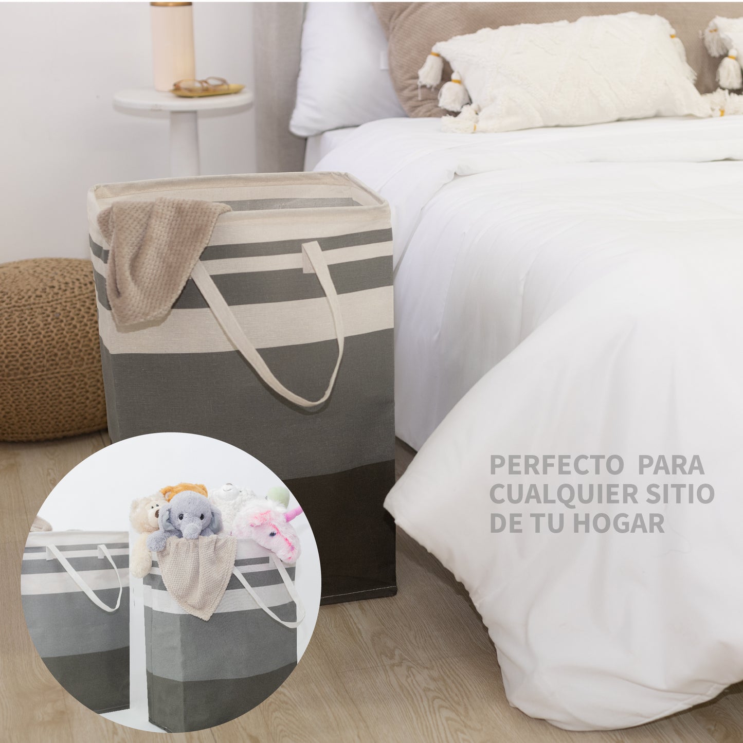 Cestos para Ropa Sucia Plegable 2 Piezas Cesta de Lavandería 75 Litros por Pieza Bolso de Almacenamiento Bote para Ropa Sucia con Asas