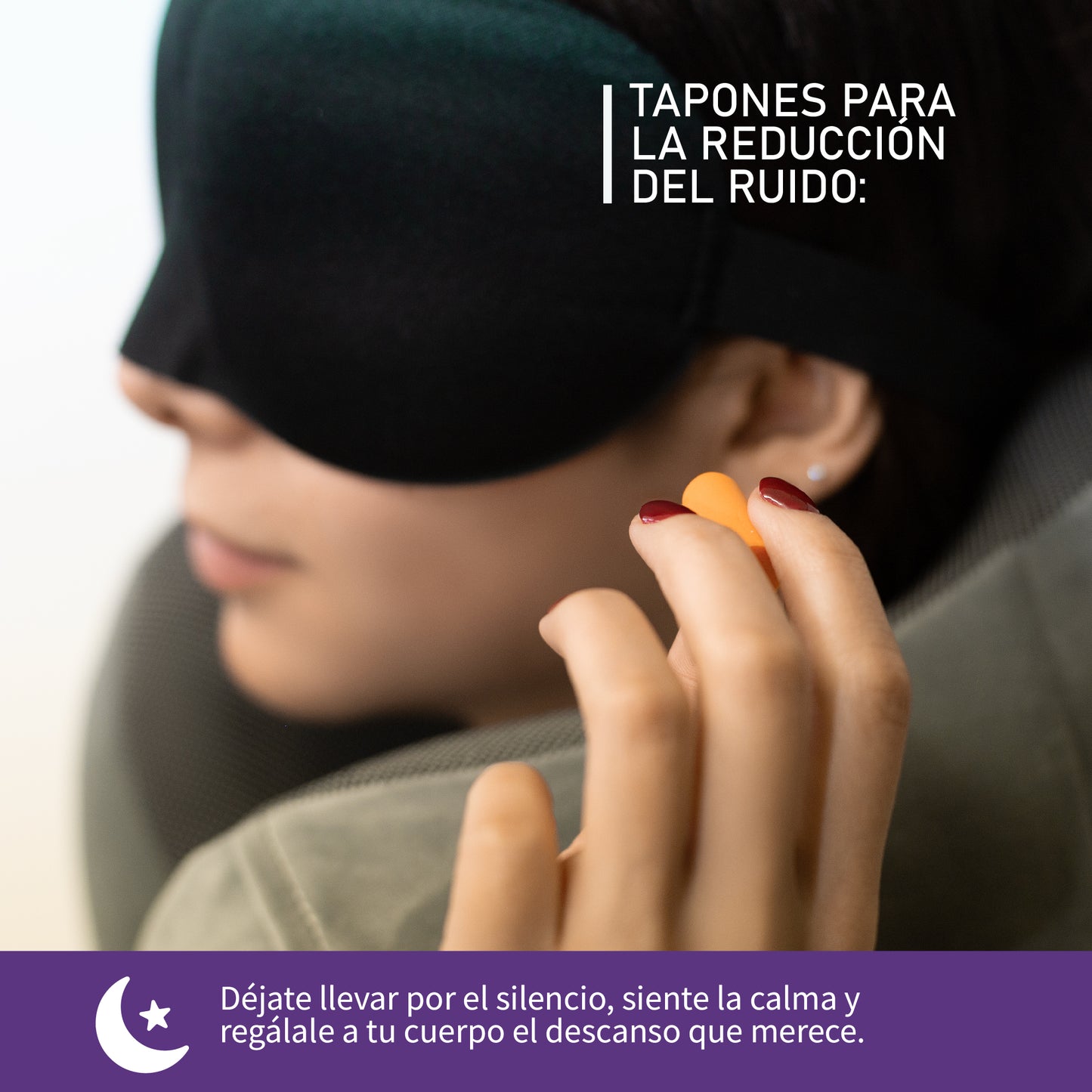 Almohada de Viaje Viscoelástica de Espuma de Memoria con Soporte Cervical Ergonómico, Funda Transpirable Removible, Máscara de Ojos, Tapones para Oídos y Bolsa Compacta