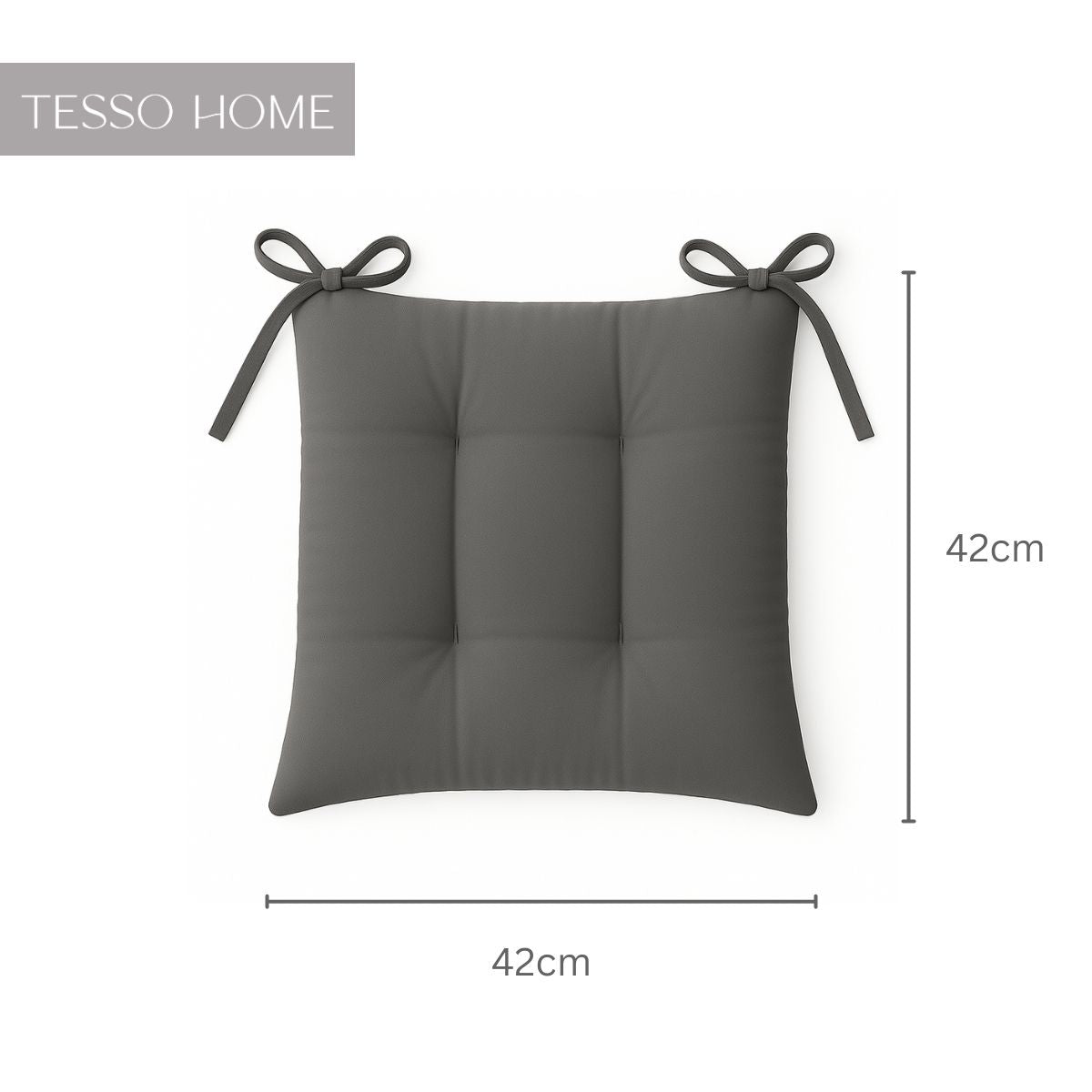 Set de 6 Cojines Acolchados para Silla de Comedor con Lazos Relleno Ideal Almohadillas para los Asientos Medidas 42 x 42 x 7 cm