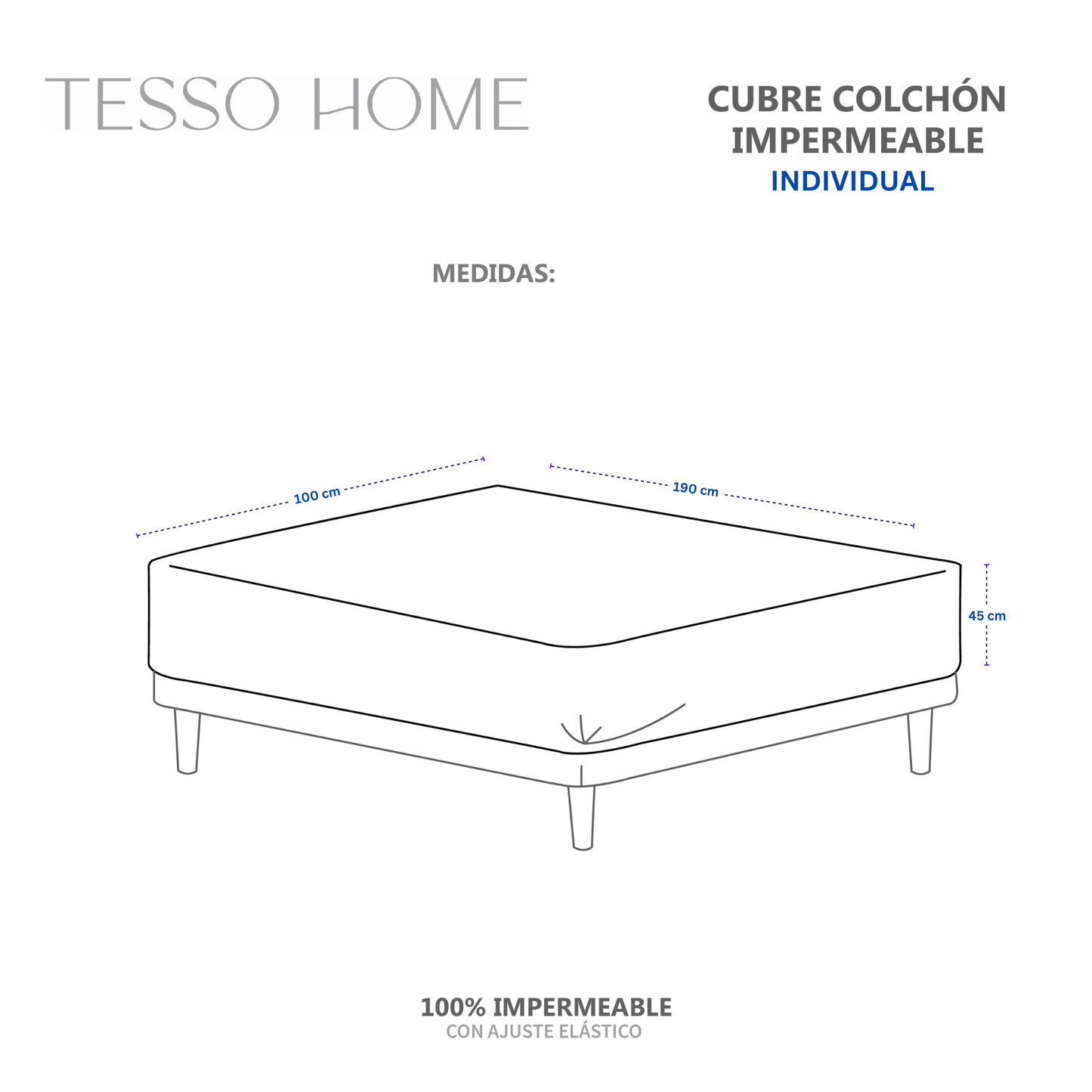 Protector para Colchón-Tela Suave y 100% Impermeable-Hipoalergénico-Antí Ácaros-Suave y Transpirable