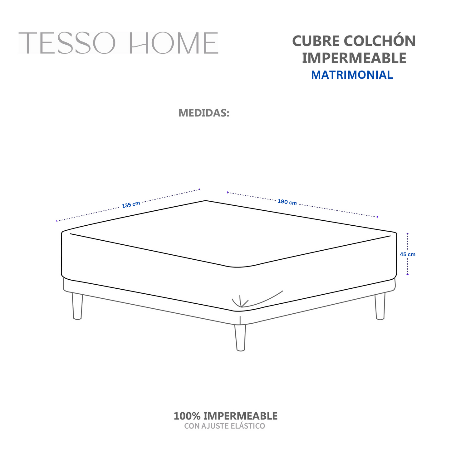 Protector para Colchón-Tela Suave y 100% Impermeable-Hipoalergénico-Antí Ácaros-Suave y Transpirable