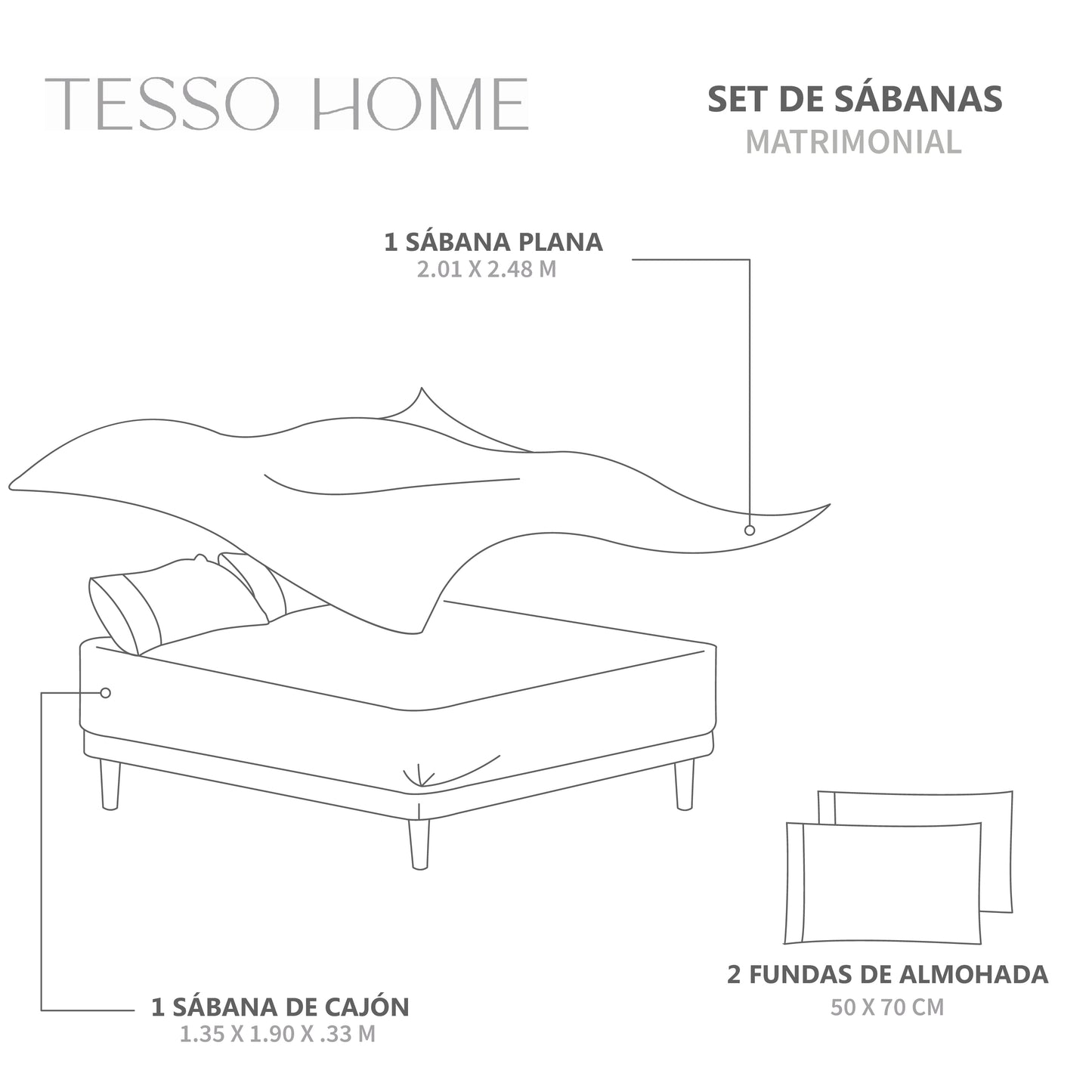 Juego de Sábanas de Camiseta Frescas Tipo Algodón Suave Hipoalergénicas (Incluye Sábana Plana, Sábana de Cajón y Fundas de Almohada)