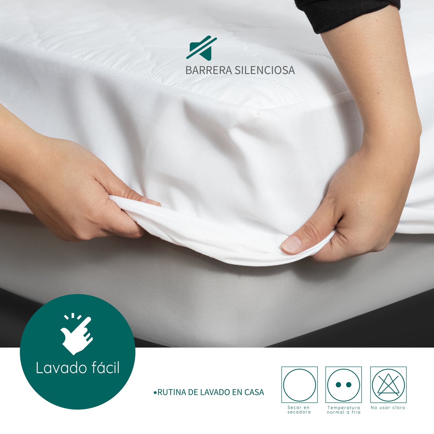Protector para Colchón-Tela Suave y 100% Impermeable-Hipoalergénico-Antí Ácaros-Suave y Transpirable
