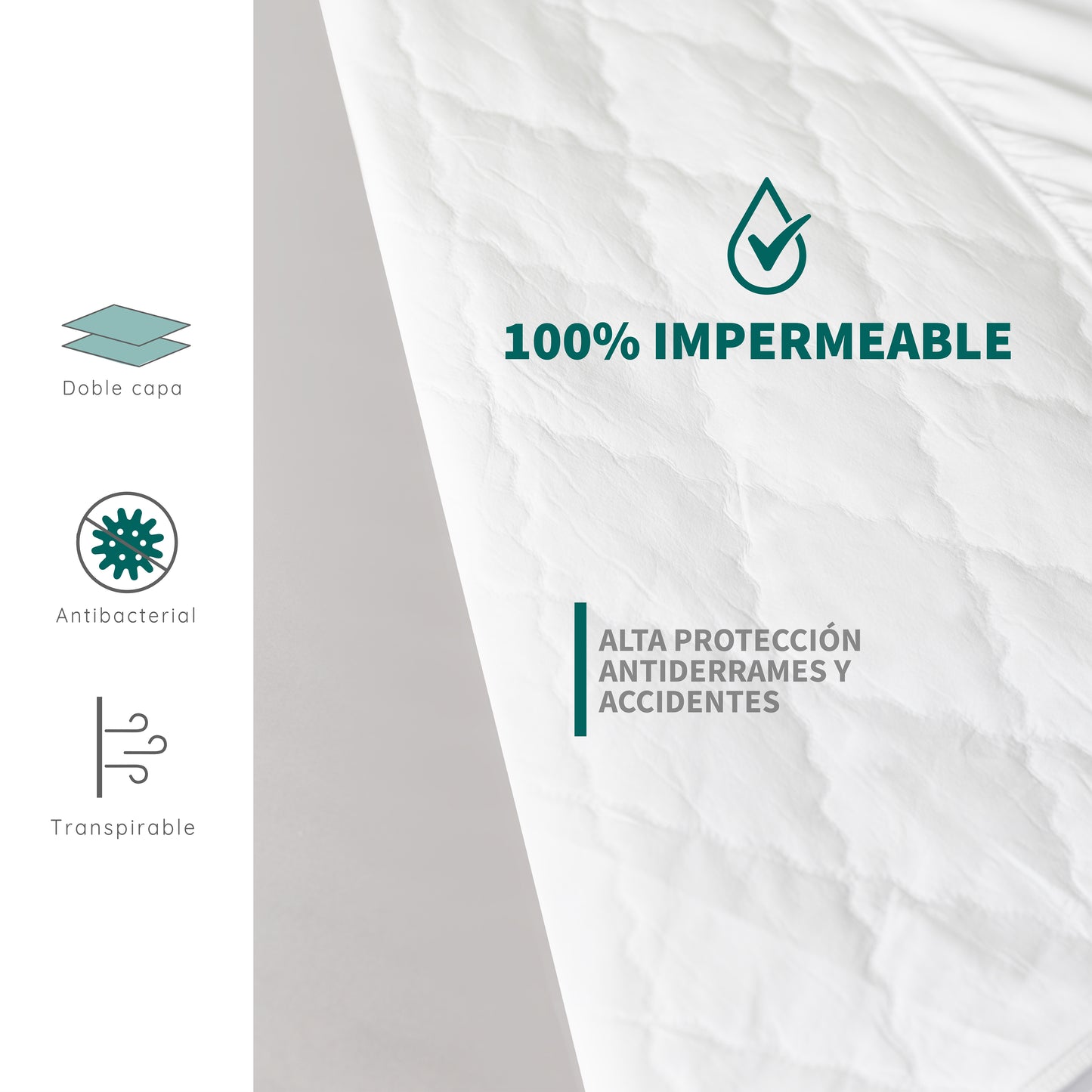 Protector para Colchón-Tela Suave y 100% Impermeable-Hipoalergénico-Antí Ácaros-Suave y Transpirable