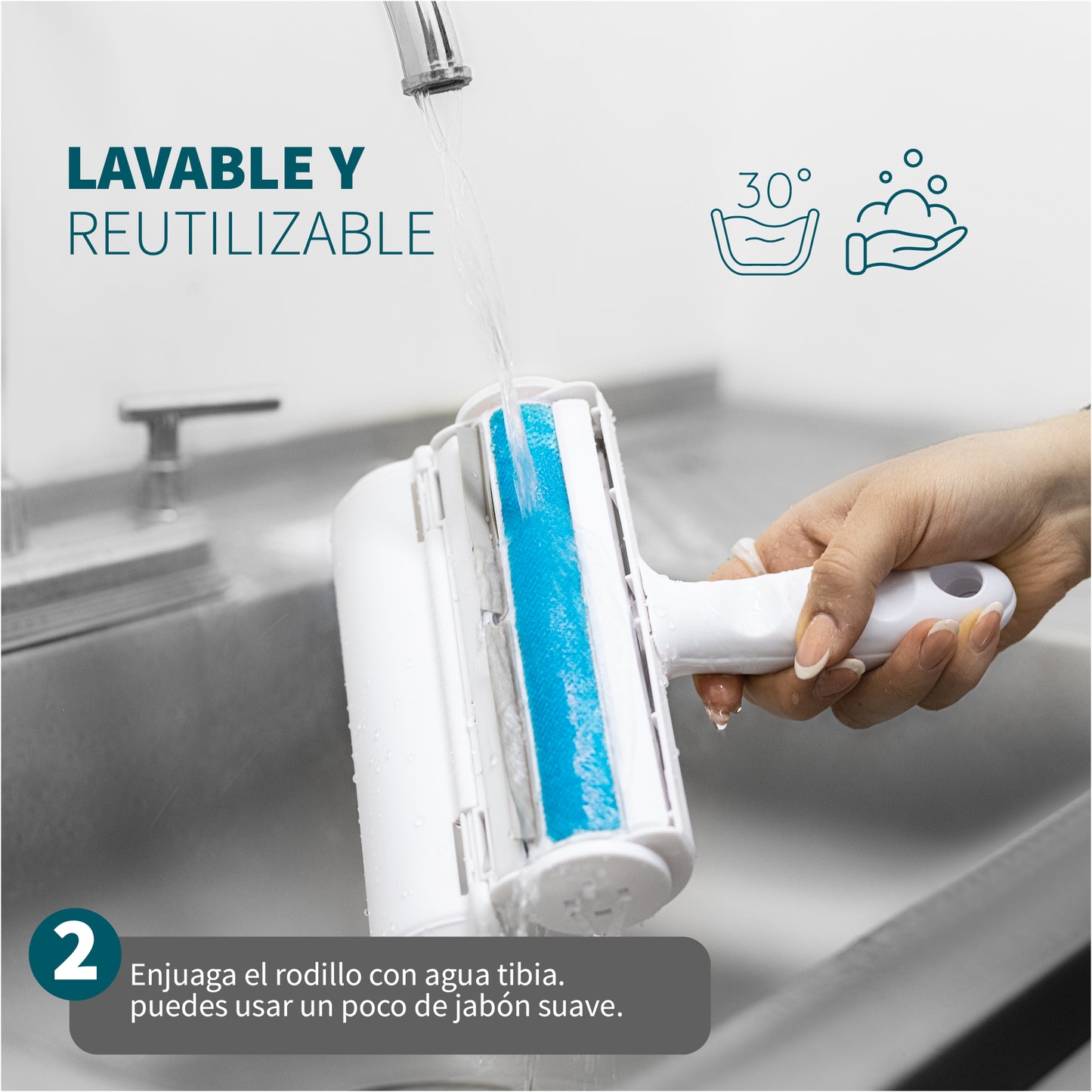 Rodillo Quita Pelusa Reutilizable Removedor de Pelo para Perros y Gatos Quitapelos Almacena el Pelaje de tu Mascota Ideal para Muebles, Sofá, Cama, Ropa y Asientos de Auto