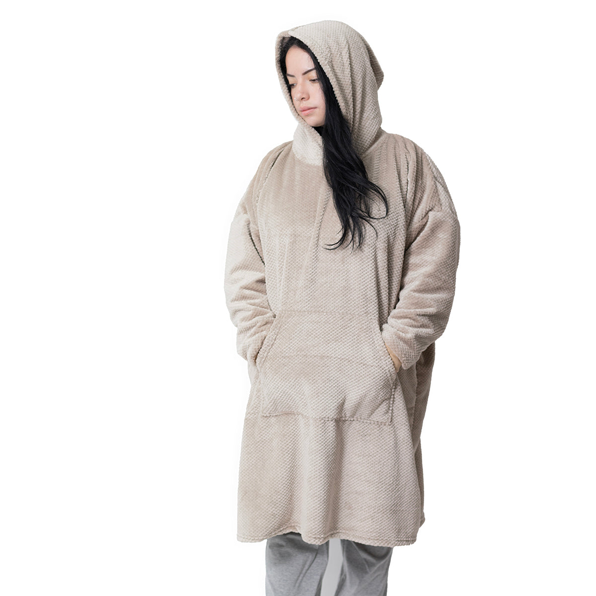 Sudadera Cobija Unisex Talla Unica con Capucha Amplio Bolsillo con Bordes Reforzados 100% Micofibra Fácil Cuidado