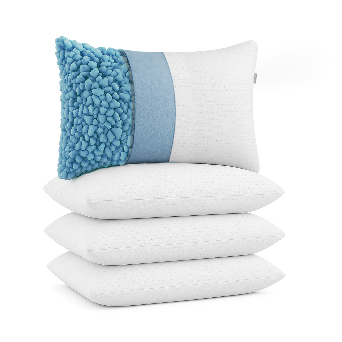 Almohadas Memory Foam con Relleno Semi Firme de Espuma de Memoria Triturado y Microfibras de Gel. Fundas Suaves, Lavables e Hipoalergénicas