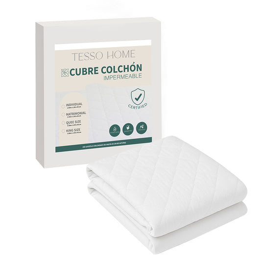 Protector para Colchón-Tela Suave y 100% Impermeable-Hipoalergénico-Antí Ácaros-Suave y Transpirable