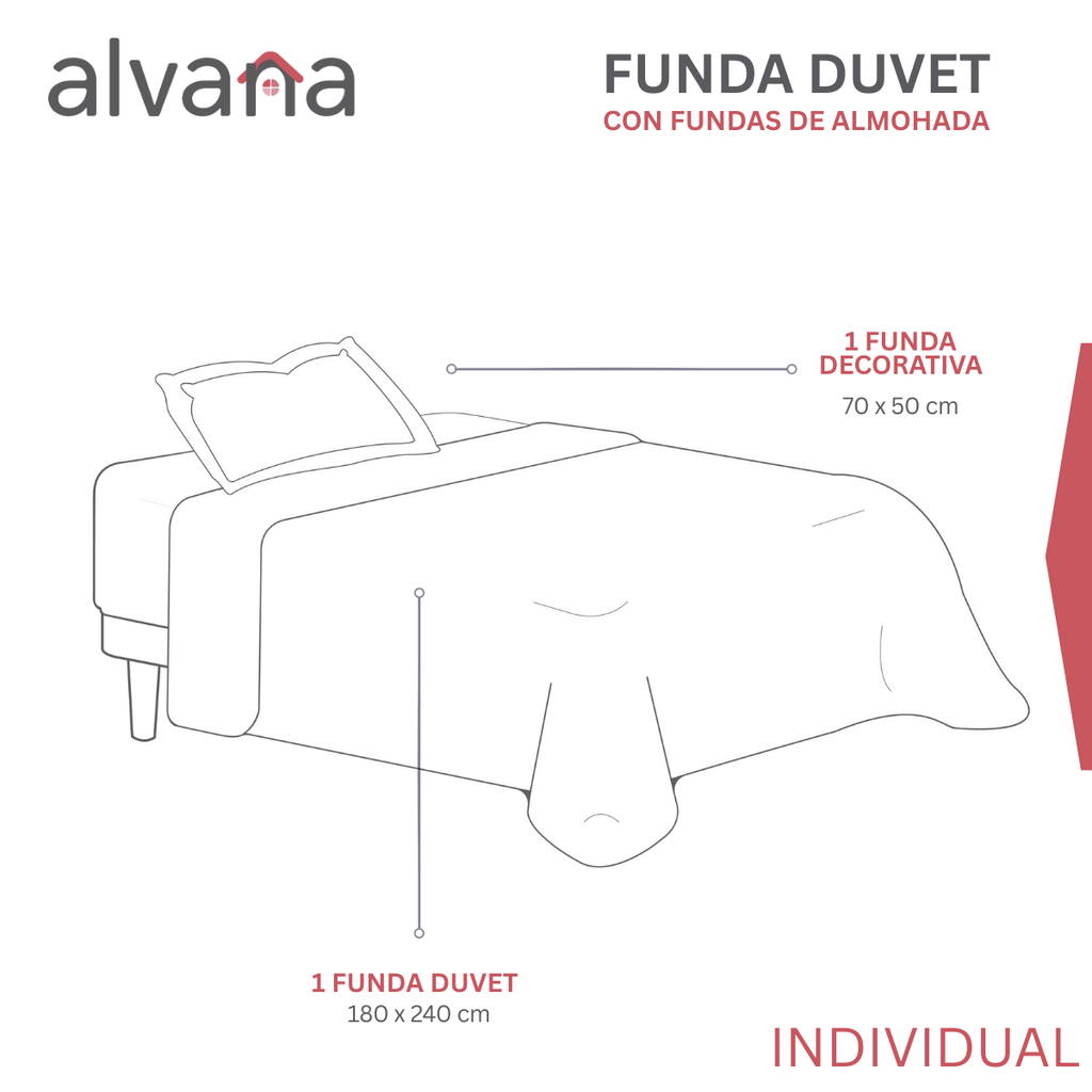 Set de Funda para Duvet (No incluye relleno)