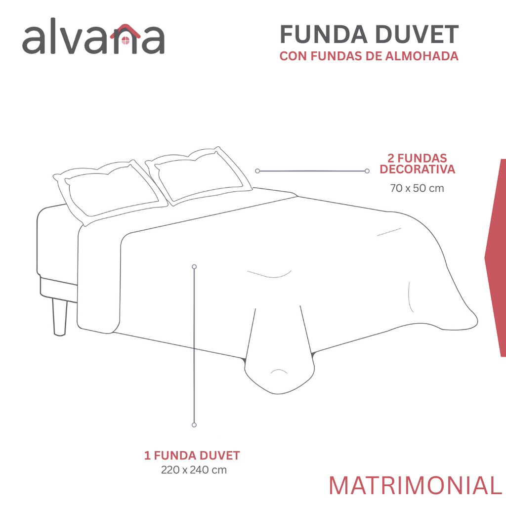 Set de Funda para Duvet (No incluye relleno)