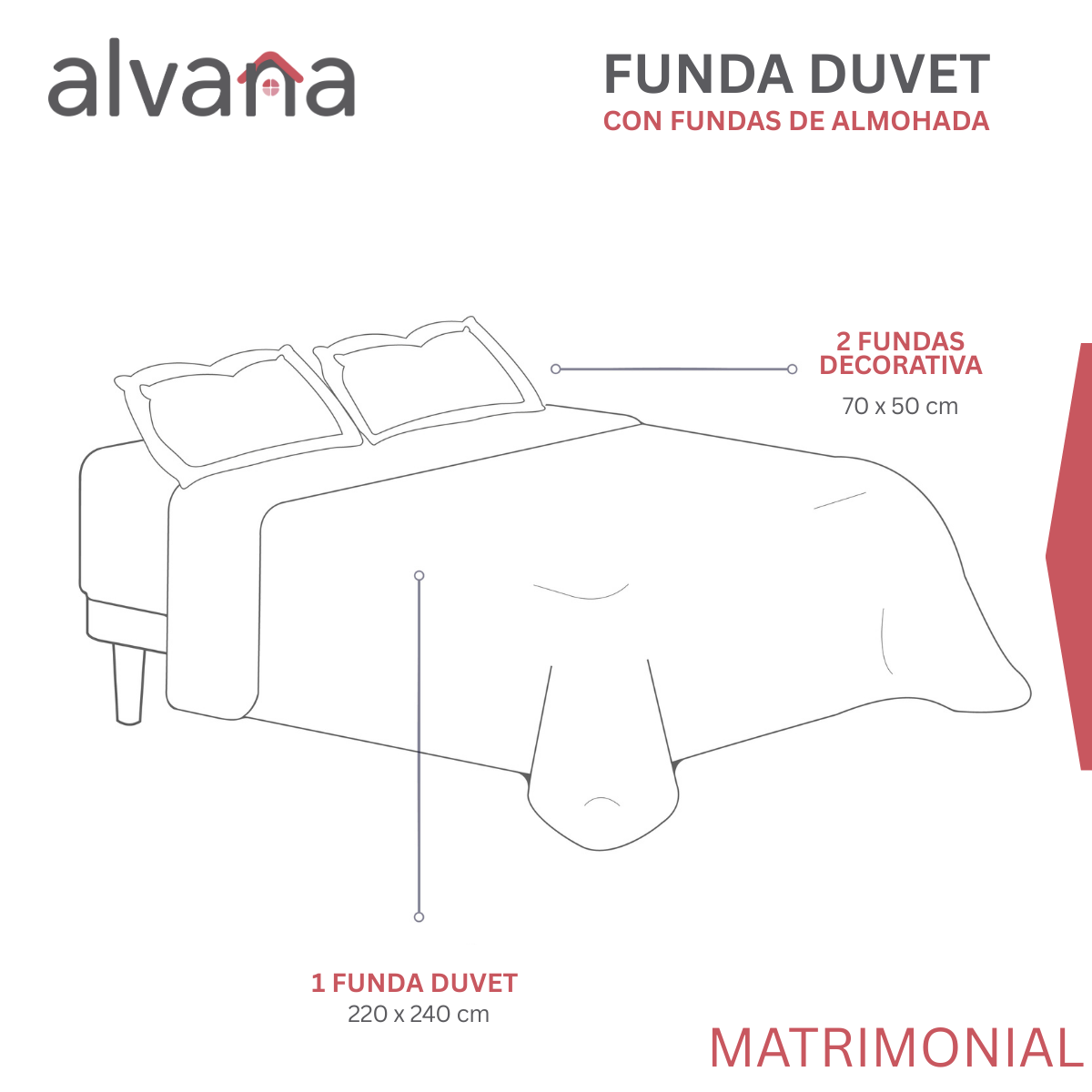 Set de Funda para Duvet (No incluye relleno)