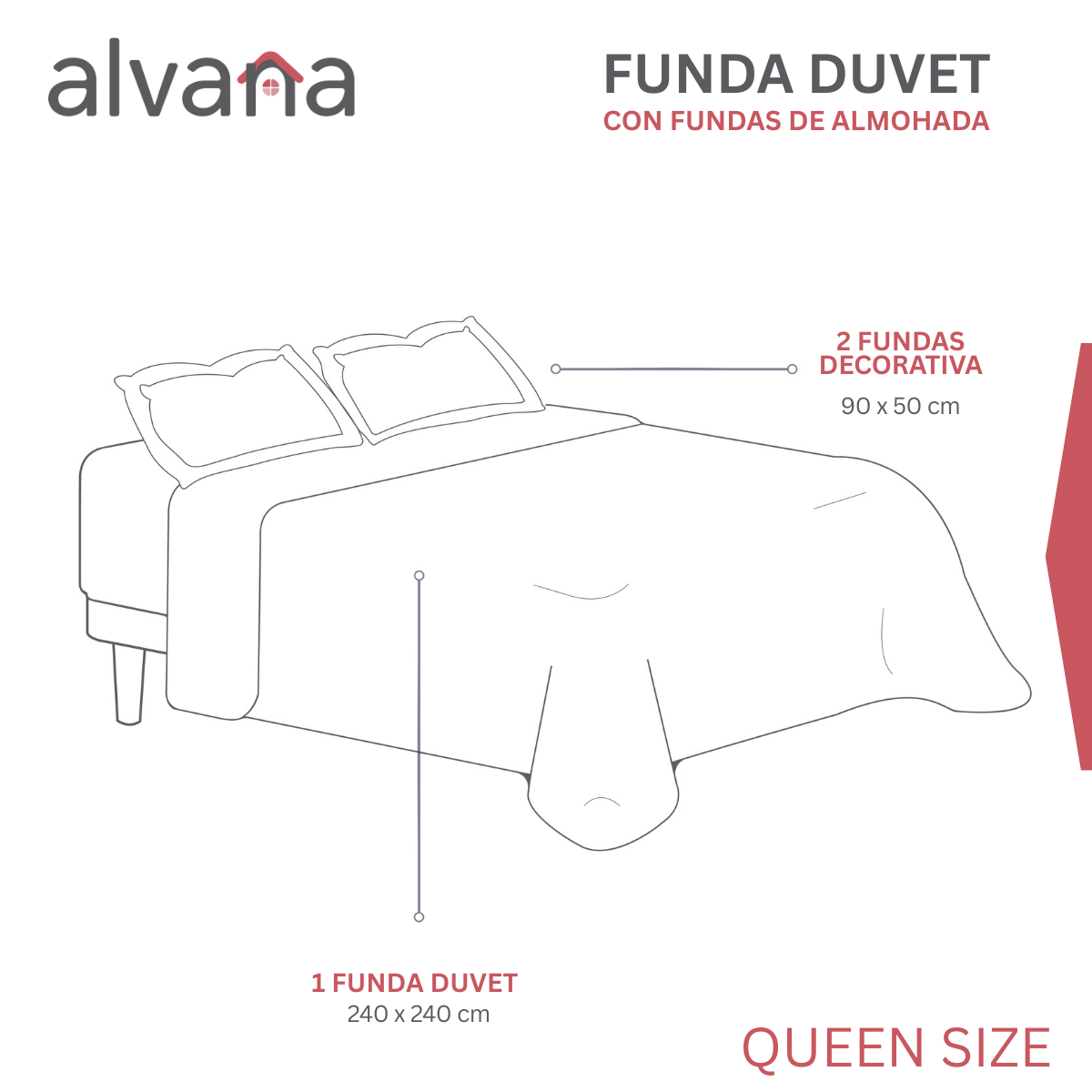 Set de Funda para Duvet (No incluye relleno)