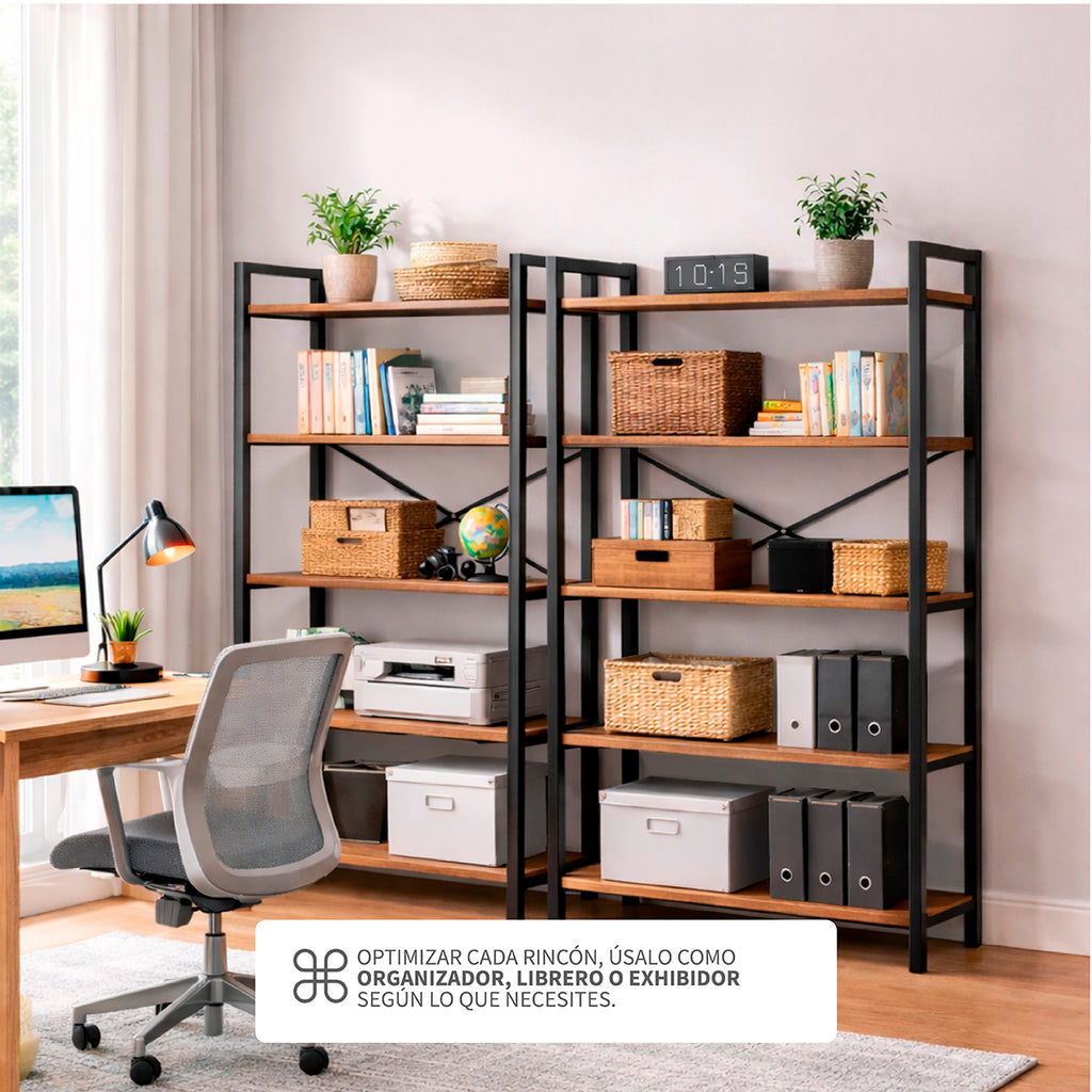 Estantería de Escalera de 5 Niveles con Estante Abierto para Almacenamiento Estantería Industrial y Estantería para Libros Hogar Cocina Oficina Organizador Esquinero
