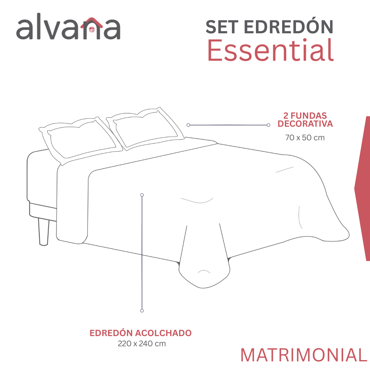 Set de Edredón Essential 3 Piezas