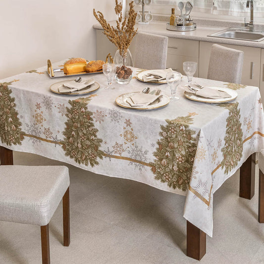 MANTEL CIRCULAR BLANCA NAVIDAD