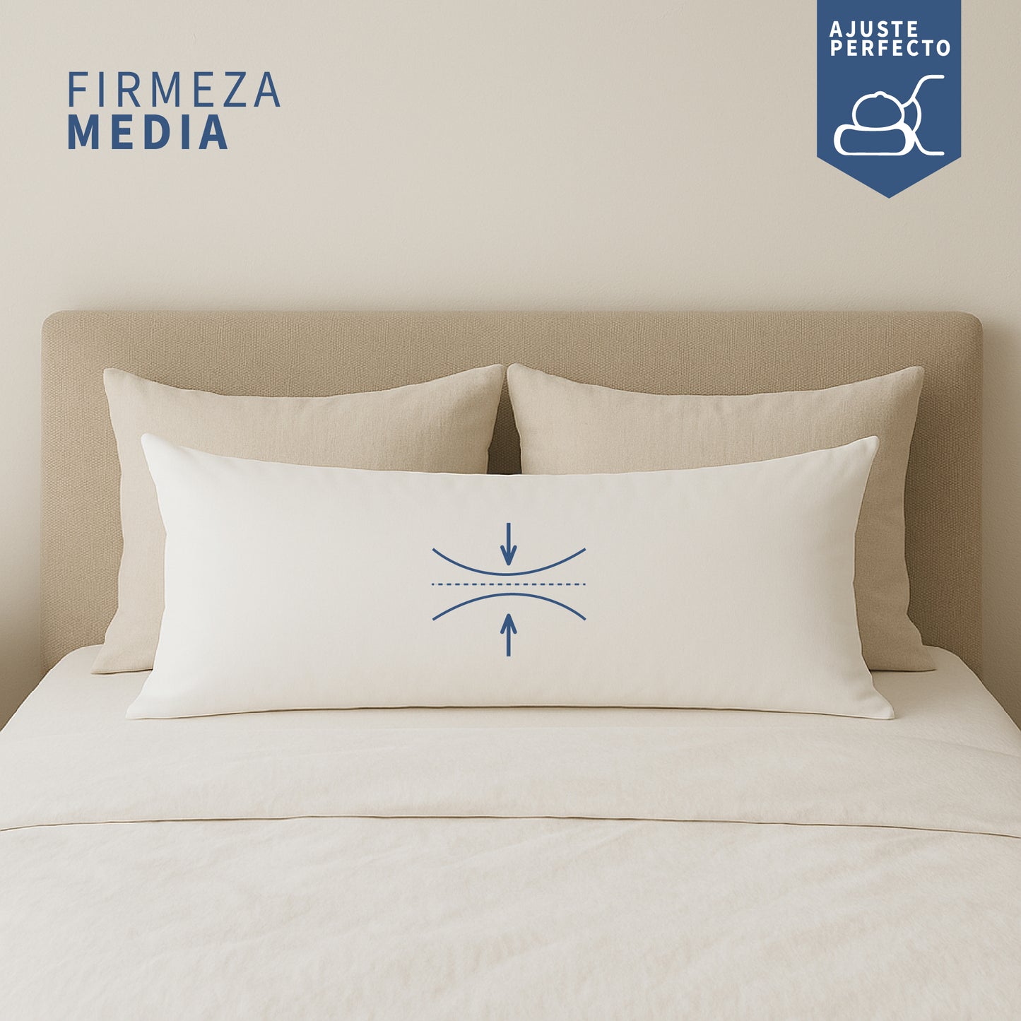 Almohada Corporal Cojín de Cuerpo Completo Almohada Larga Transpirable Relleno Down Alternative 131.5 x 50 x 20 cm
