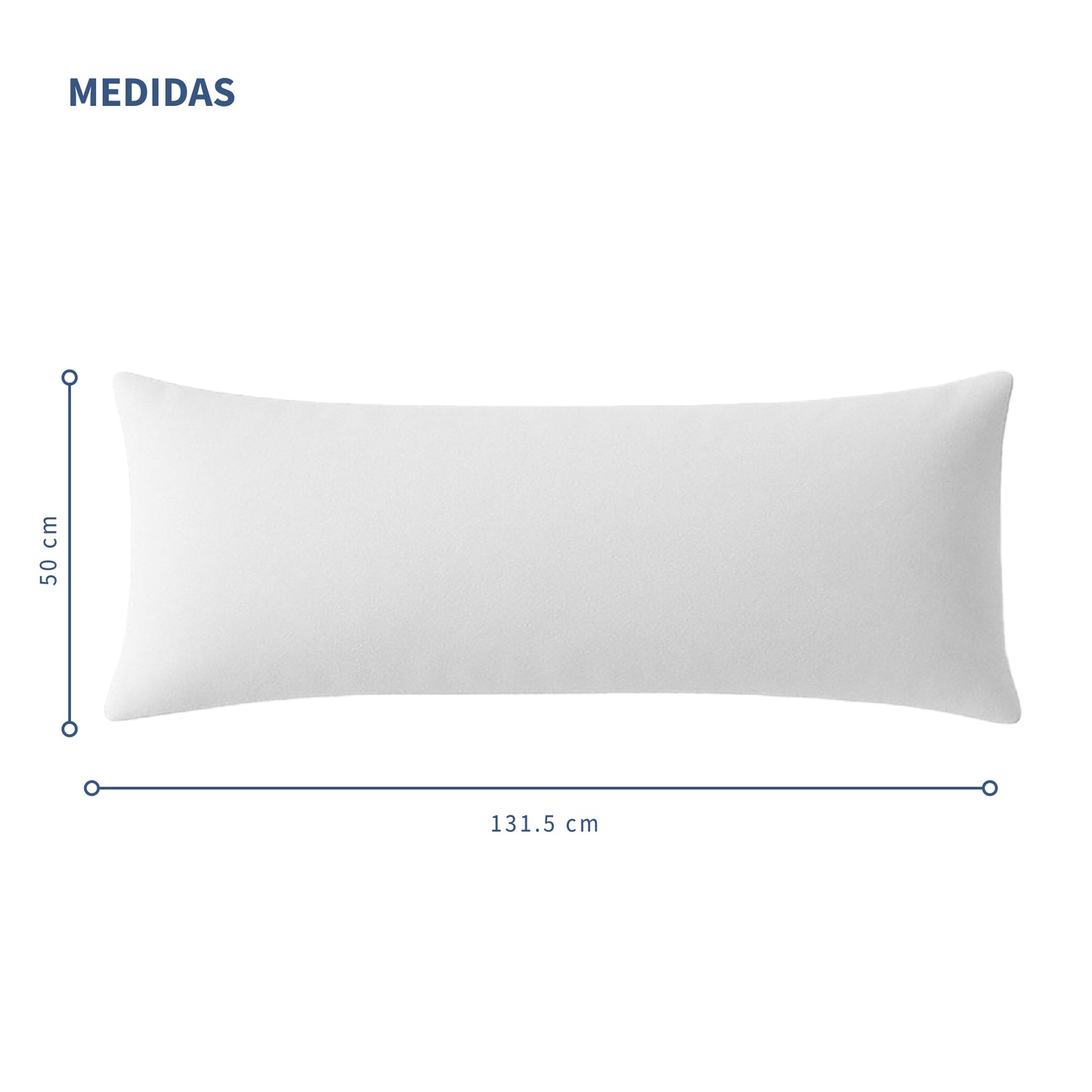 Almohada Corporal Cojín de Cuerpo Completo Almohada Larga Transpirable Relleno Down Alternative 131.5 x 50 x 20 cm