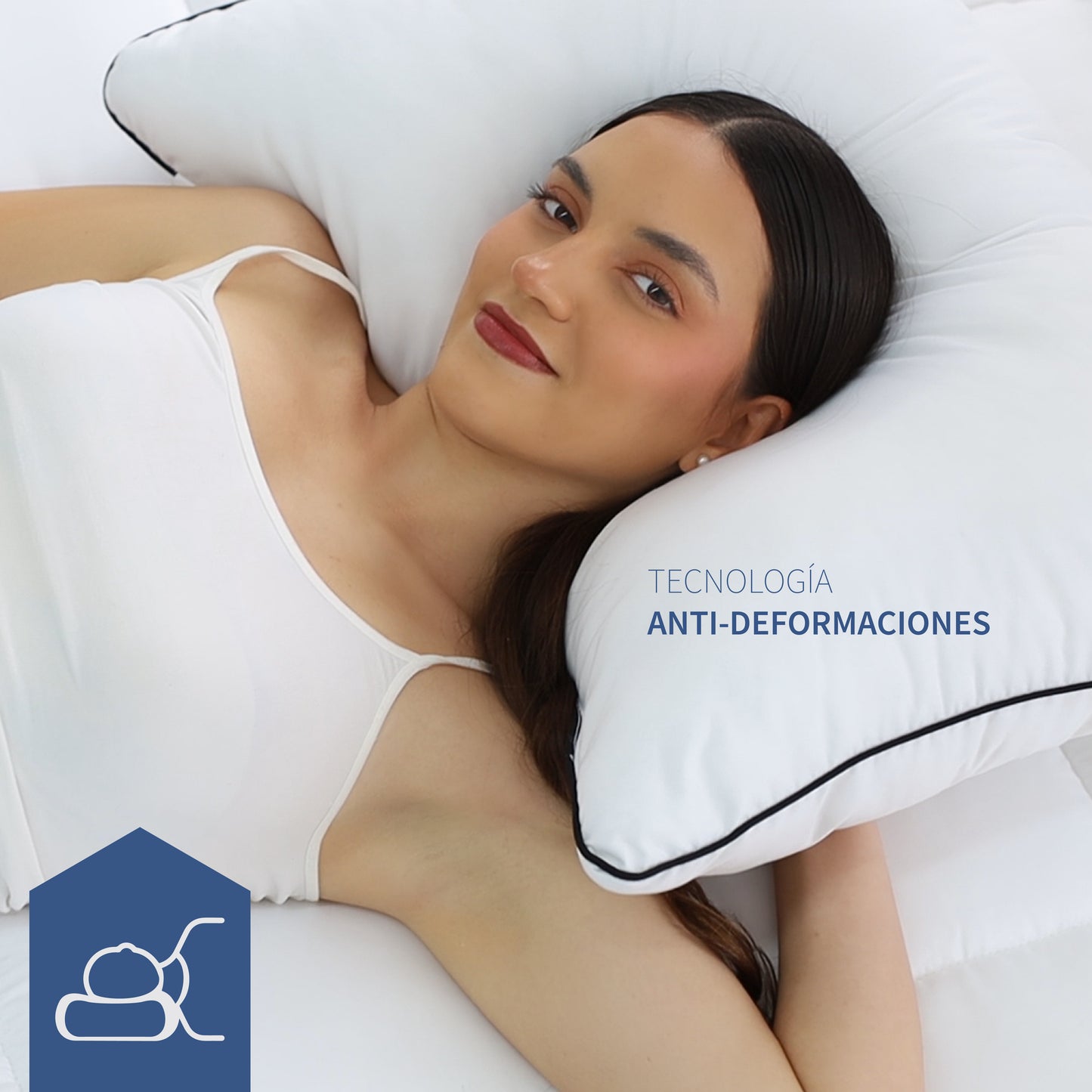 Almohadas Comfort | Firmeza Media | Hipoalergénicas y Antiácaros | Suaves y Lavables | Tecnología Down Alternative