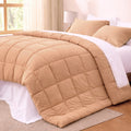 Set de Edredón Confort 7 Piezas | Beige/Blanco