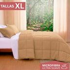 Set de Edredón Confort 7 Piezas | Beige/Blanco