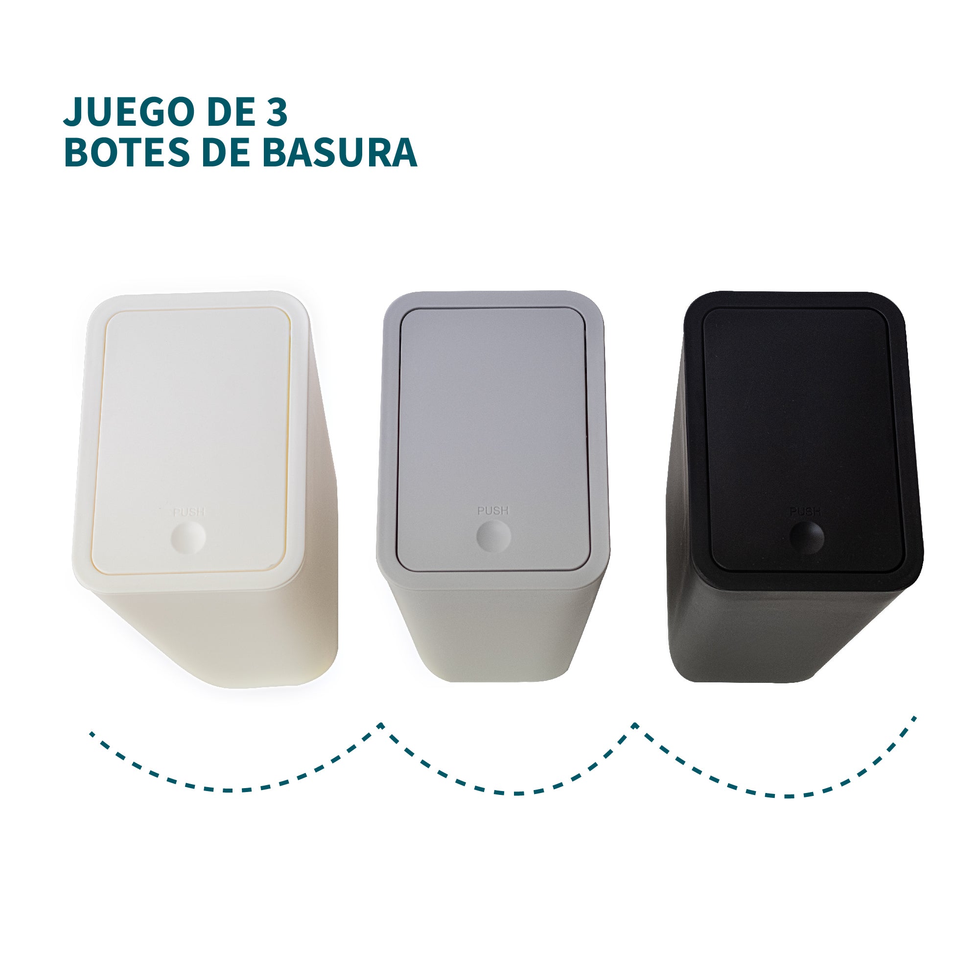 3 Botes de Basura 10 Litros