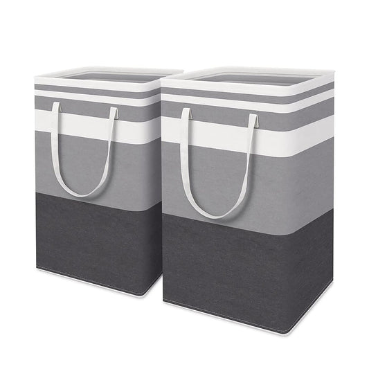 Cestos para Ropa Sucia Plegable 2 Piezas Cesta de Lavandería 75 Litros por Pieza Bolso de Almacenamiento Bote para Ropa Sucia con Asas