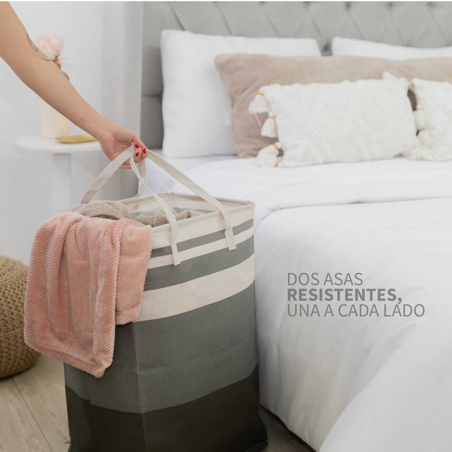 Cestos para Ropa Sucia Plegable 2 Piezas Cesta de Lavandería 75 Litros por Pieza Bolso de Almacenamiento Bote para Ropa Sucia con Asas