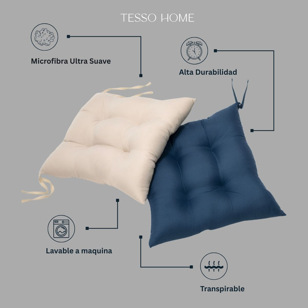 Set 4 Cojines para Silla de Comedor