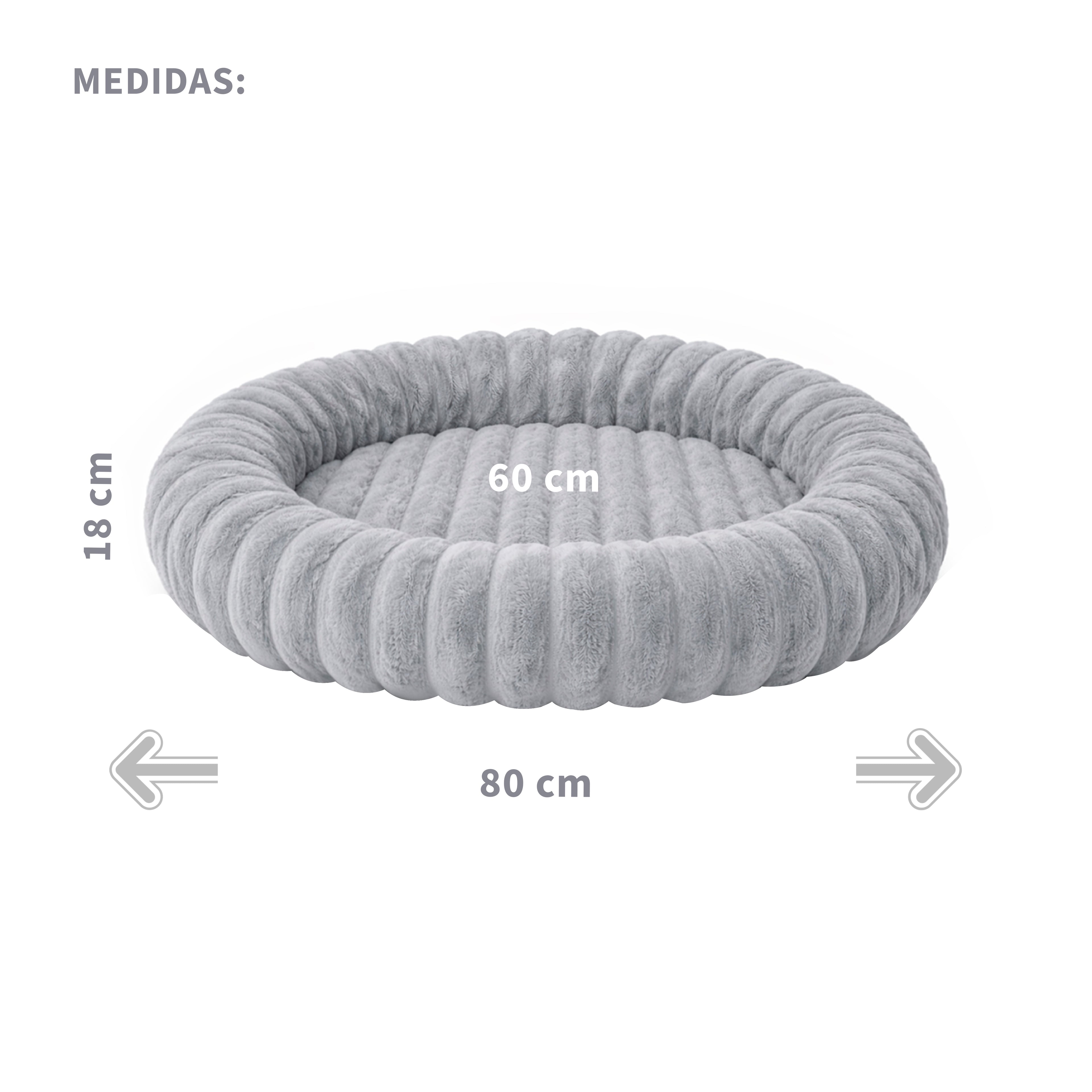Cama Antiestrés Redonda para Perros y Gatos Lavable a Máquina Antideslizante
