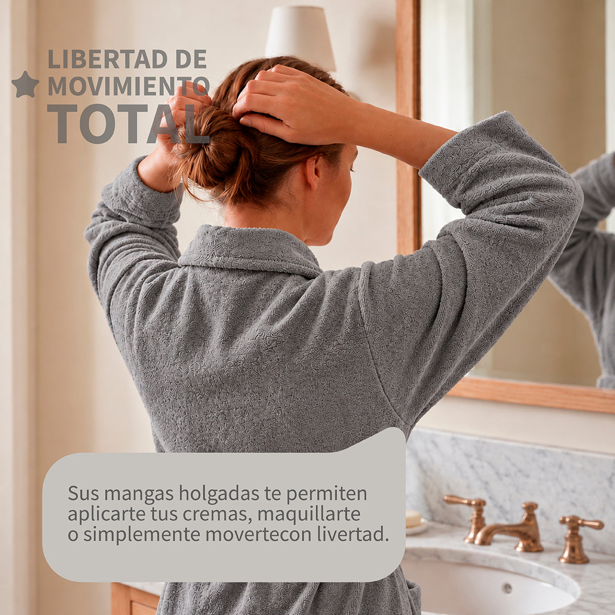 Bata de Baño Unisex Unitalla | Gris