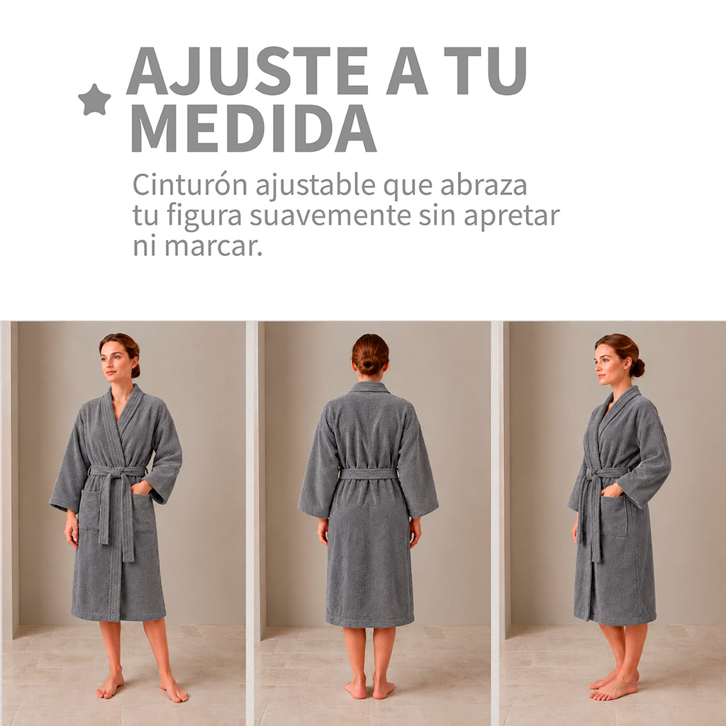 Bata de Baño Unisex Unitalla | Gris