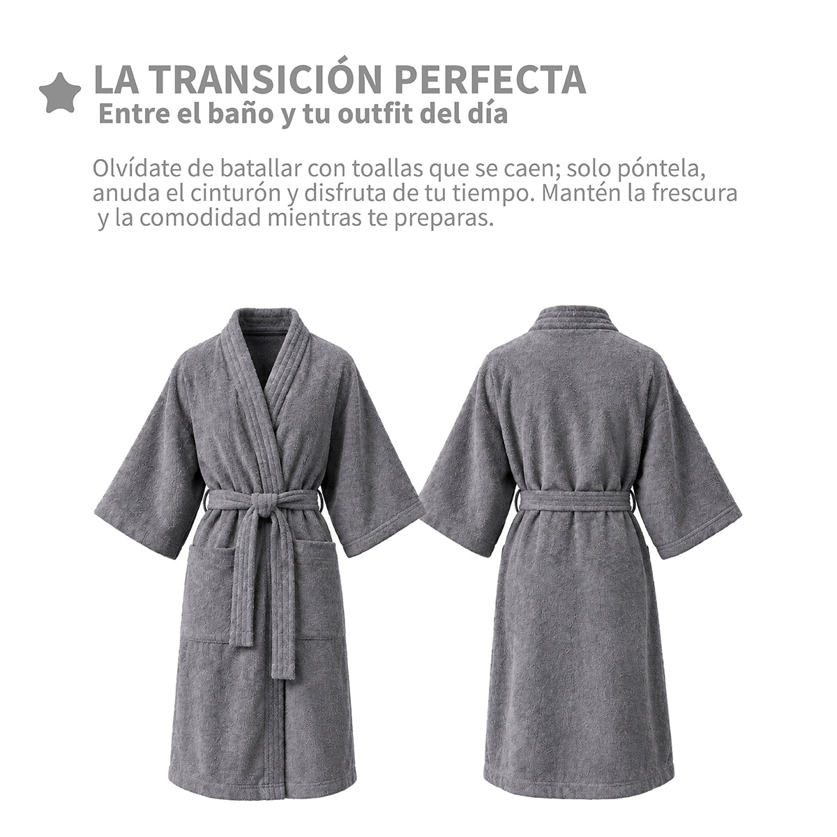 Bata de Baño Unisex Unitalla | Gris