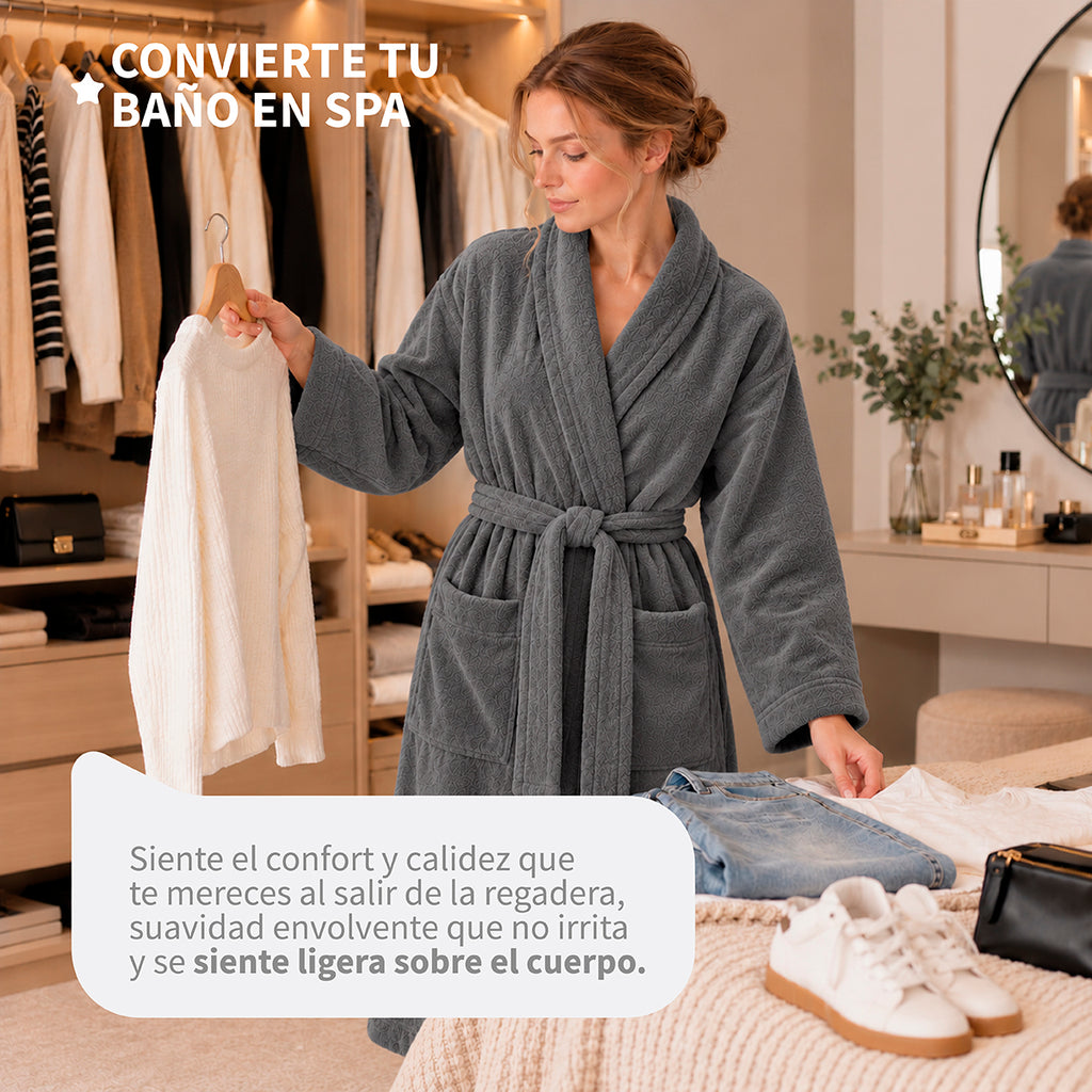 Bata de Baño Unisex Unitalla | Gris