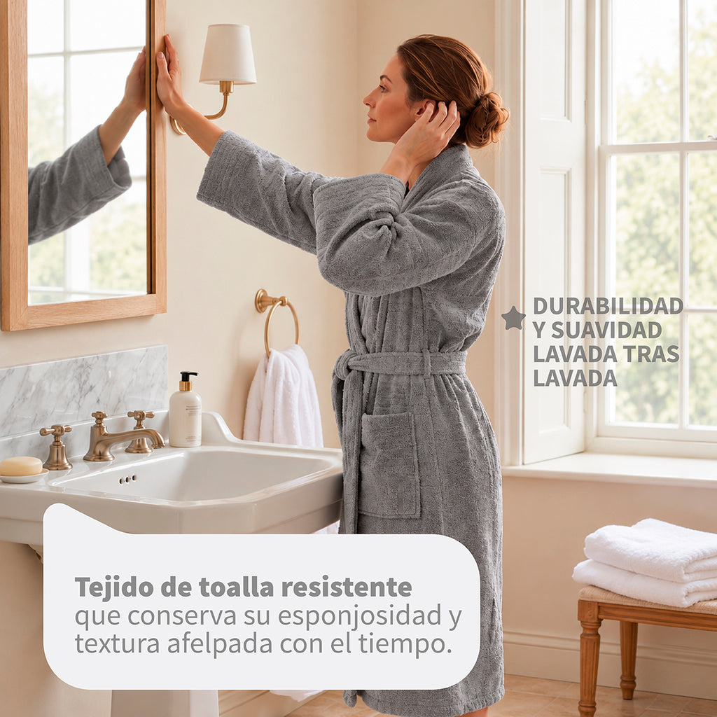 Bata de Baño Unisex Unitalla | Gris