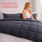 Set de Edredón Confort 7 Piezas | Gris/Blanco