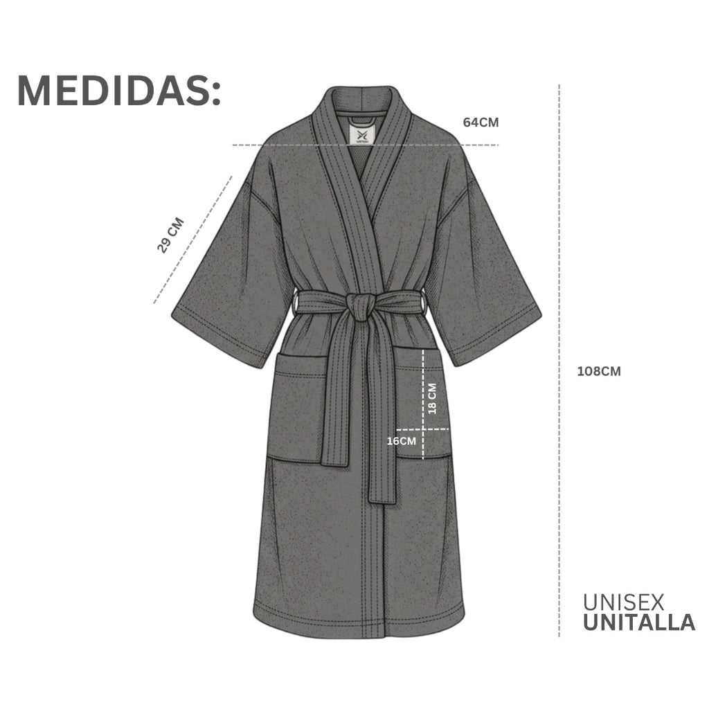 Bata de Baño Unisex Unitalla - Guía de tallas