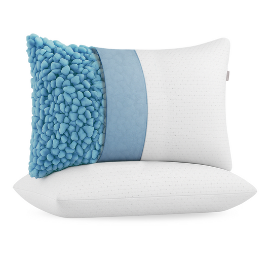Almohadas Memory Foam con Relleno Semi Firme de Espuma de Memoria Triturado y Microfibras de Gel. Fundas Suaves, Lavables e Hipoalergénicas