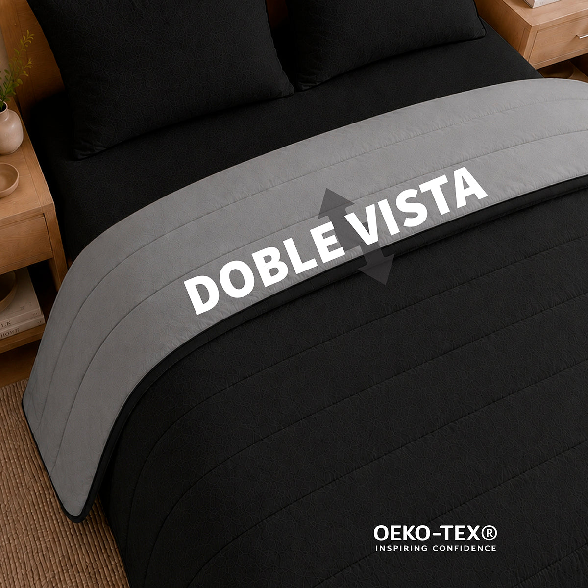 Set de Edredón Ligero | Negro/Gris