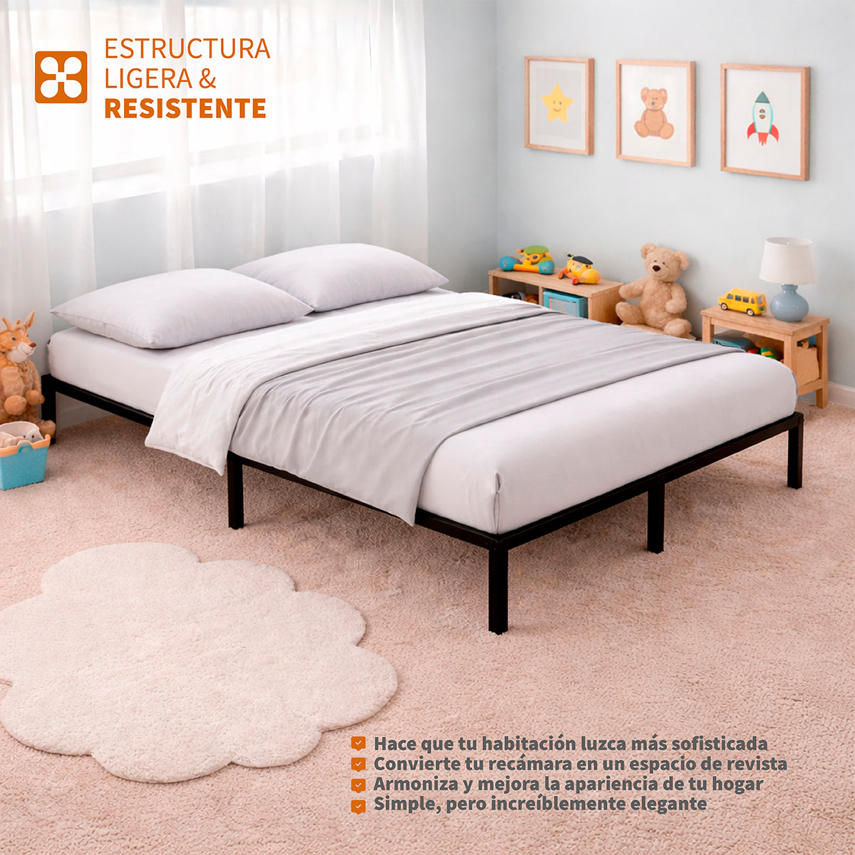 Base de Cama de Acero