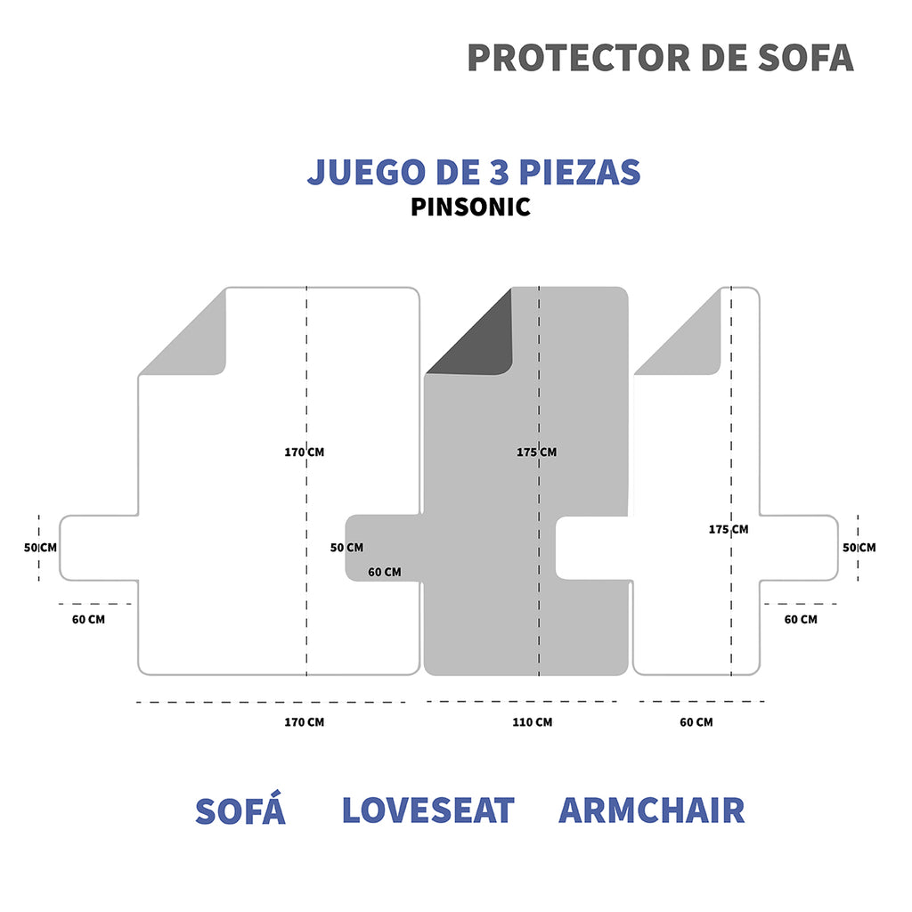 Cubre Sala 3 Piezas Pinsonic