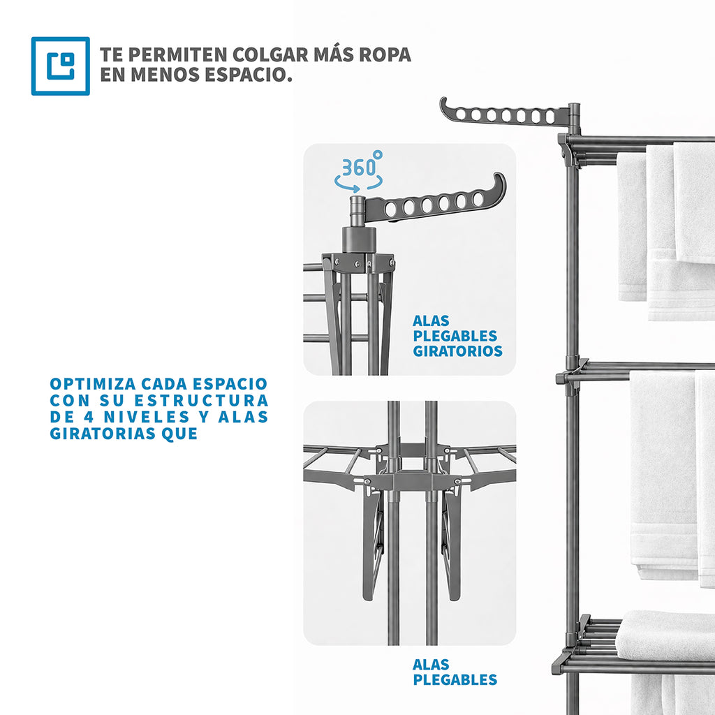 Tendedero Plegable con Ruedas