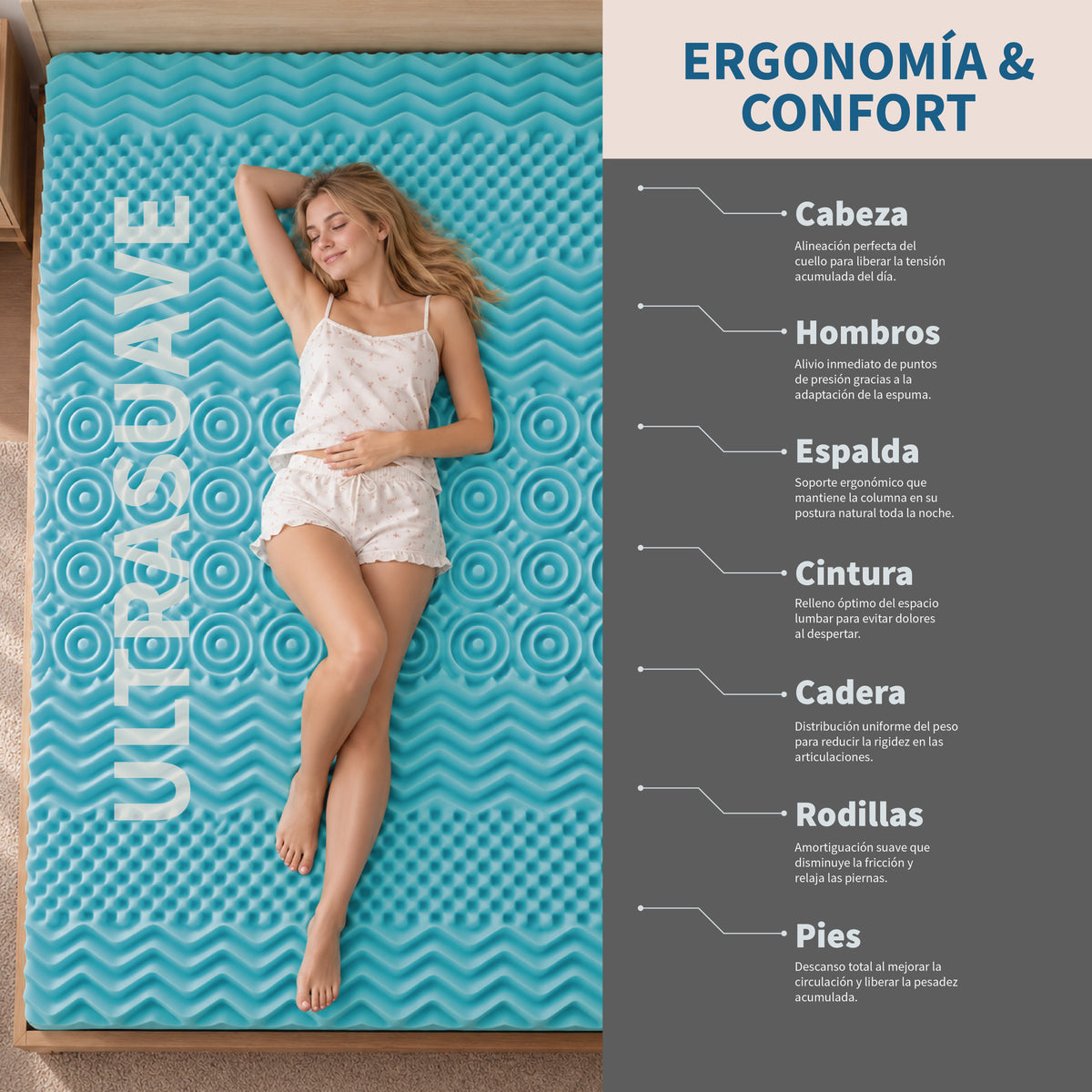 Sobrecolchón Memory Foam