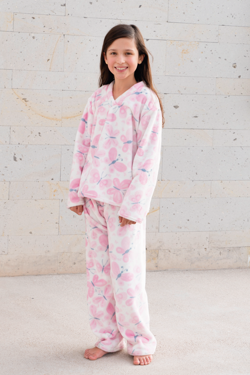 Pijama ultrasuave de microfibra para niña (2 piezas) Mariposas